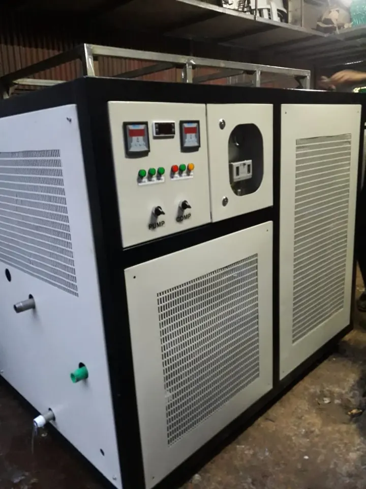 Water cooled screw chiller plant room at a pharmaceutical factory in Gazipur